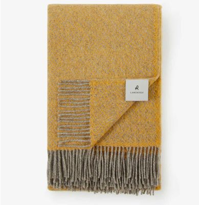Lanerossi Mata Mata plaid in Pure Wool Throw Ochre