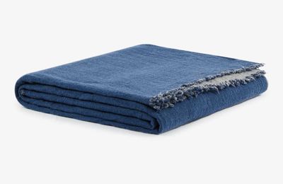 Lanerossi Venere Blanket in Pure Merino Wool Blu