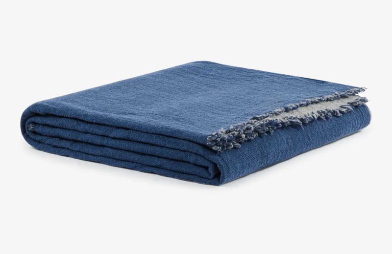 Lanerossi Venere Blanket in Pure Merino Wool Blu - HomeBello