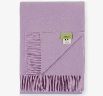 Lanerossi Uruguay Solid Plaid in Virgin Wool GOTS Throw Lavender