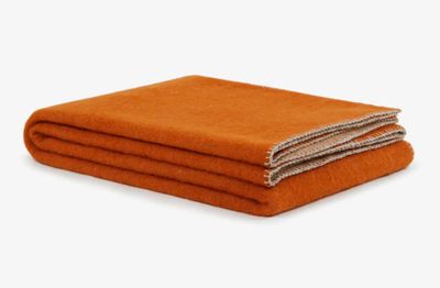 Lanerossi Southland Plaid in Pure Wool Throw Arancio
