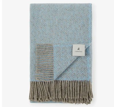 Lanerossi Mata Mata plaid in Pure Wool Throw Azure