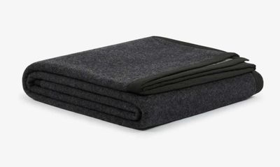Lanerossi Uruguay Coperta Blanket in Lana GOTS Queen Anthracite