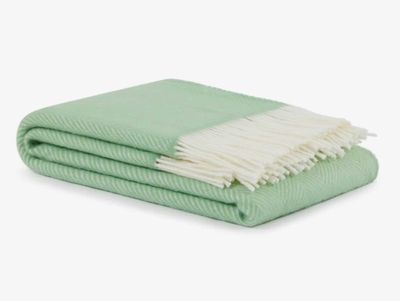 Lanerossi Uruguay Maxi plaid in puro Lambswool Merino GOTS Throw Salvia