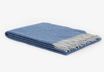 Lanerossi Cassiopea Throw in Extra-fine Merino Wool and Cashmere Throw Blu