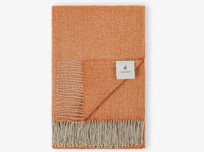 Lanerossi Calais Throw in Hemp and Wool Throw Arancio