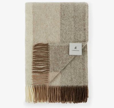 Lanerossi Opua plaid in Pure Wool Throw Sand