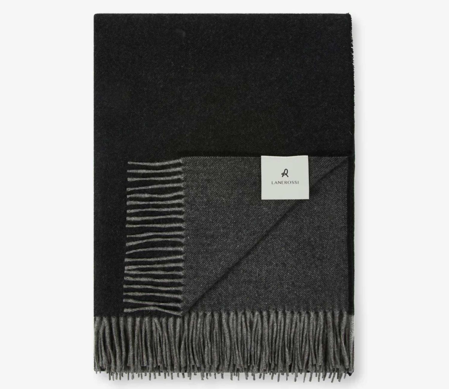 Lanerossi Everest color plaid in puro cashmere Throw Nero