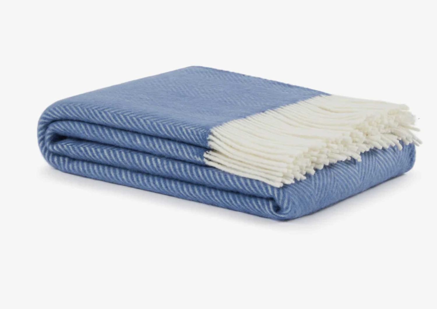 Lanerossi Uruguay Maxi plaid in puro Lambswool Merino GOTS Throw Avio