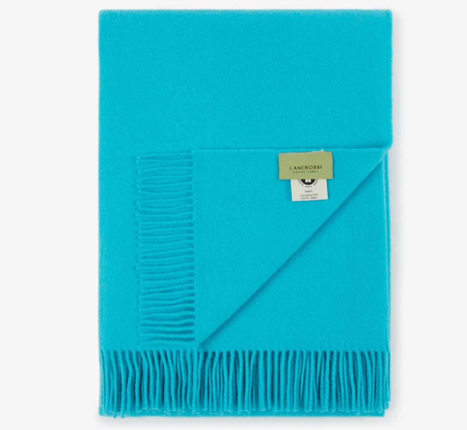 Lanerossi Uruguay Solid Plaid in Virgin Wool GOTS Throw Mint