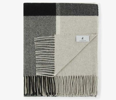 Lanerossi Everest Check plaid in puro cashmere Throw Grigio