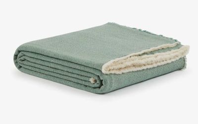 Lanerossi Zebio Washable Lana Wool Blanket Queen Acqua