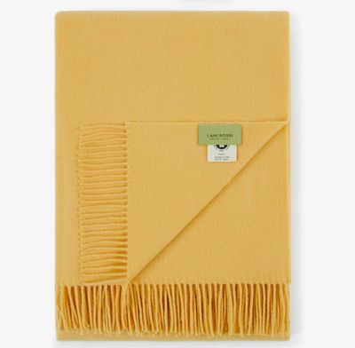 Lanerossi Uruguay Solid Plaid in Virgin Wool GOTS Throw Cream