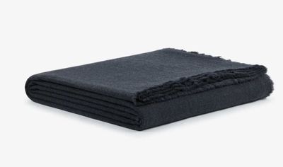 Lanerossi Zebio Washable Lana Wool Blanket Queen Antracite