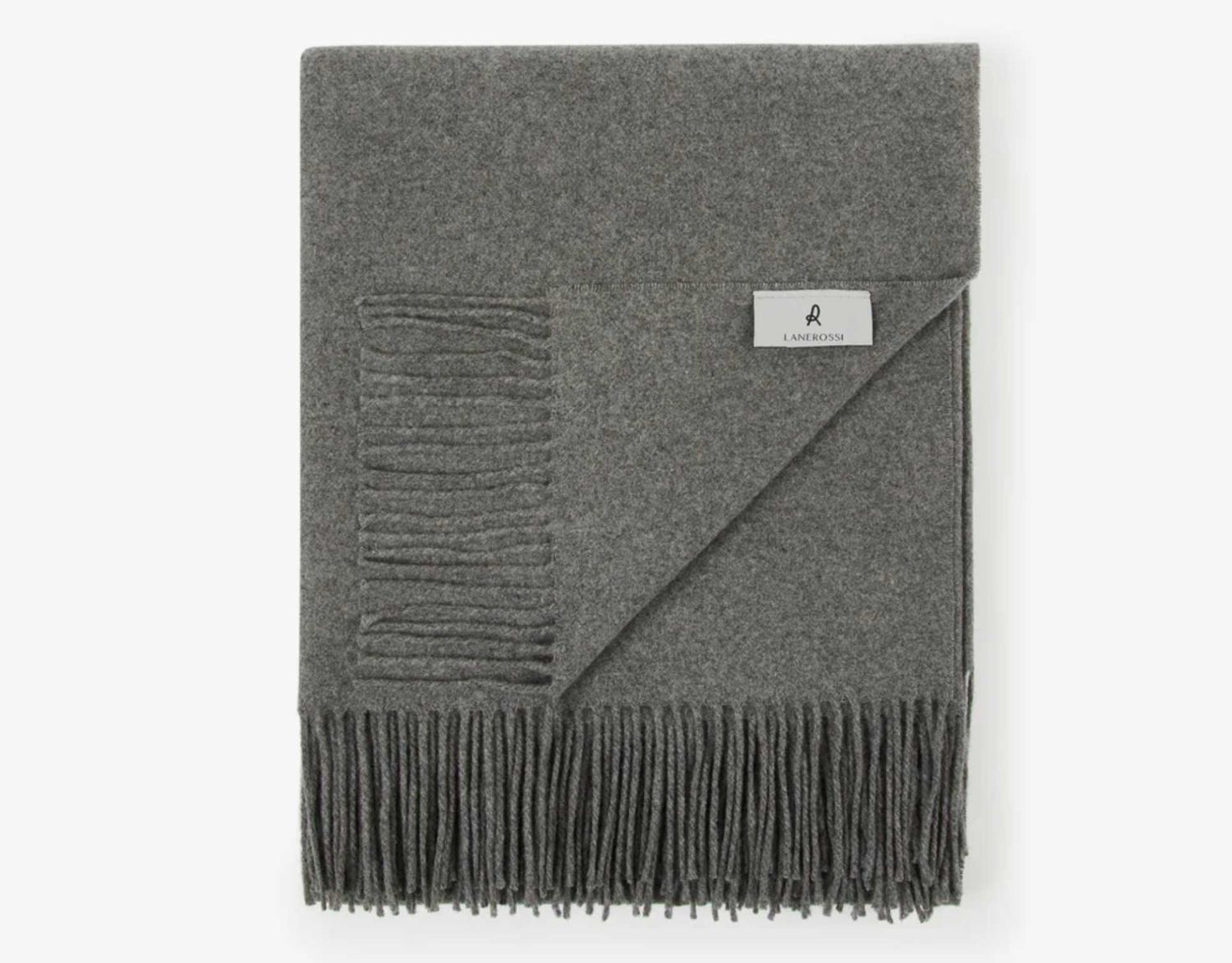 Lanerossi Everest color plaid in puro cashmere Throw Antracite