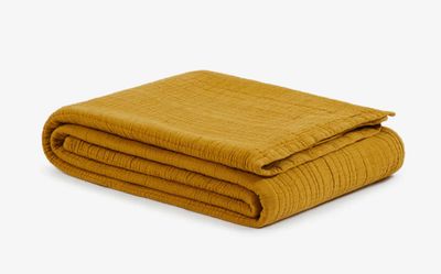 Lanerossi Amalfi Bedspread in Cotton Blanket Ocra