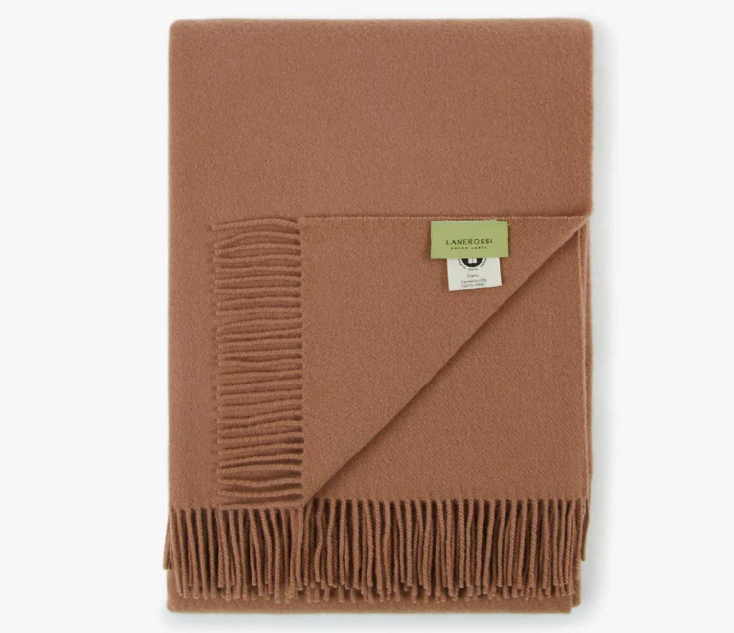 Lanerossi Uruguay Solid Plaid in Virgin Wool GOTS Throw Earth