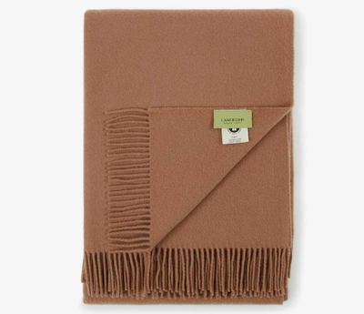 Lanerossi Uruguay Solid Plaid in Virgin Wool GOTS Throw Earth