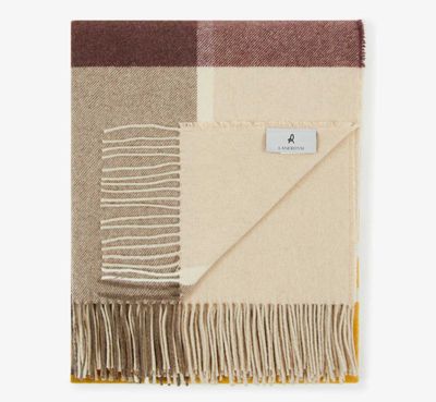 Lanerossi Everest Check plaid in puro cashmere Throw Bordeaux