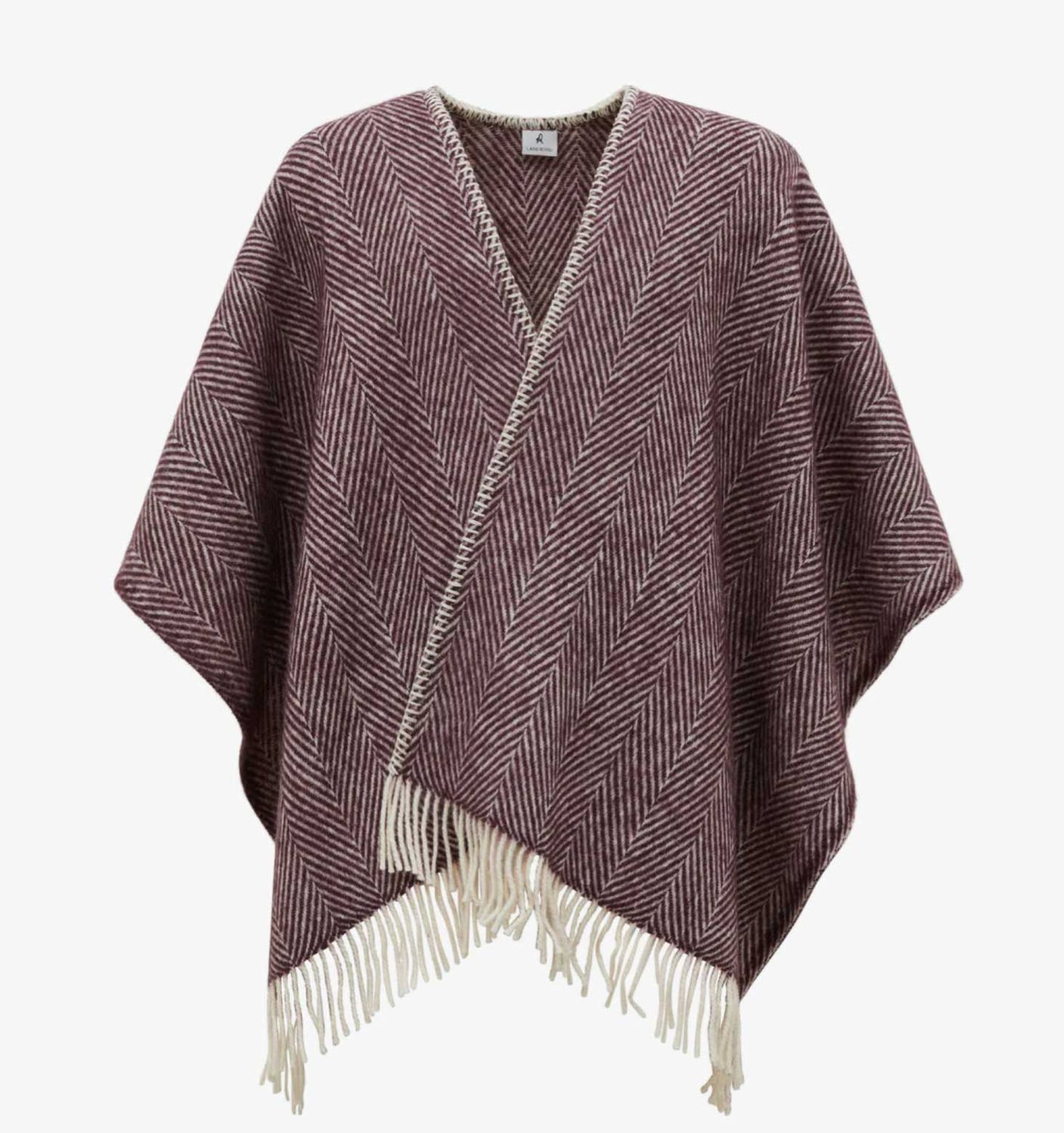 Lanerossi Iseo Spina Poncho in Pure Wool Throw Burgundy