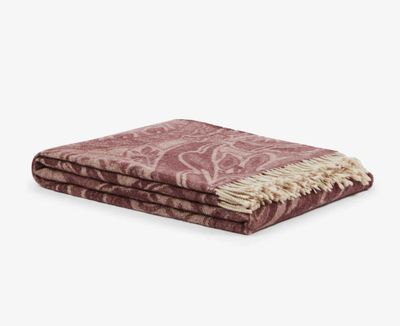 Lanerossi Bohemien Plaid in Pure Cashmere Throw Bordeaux