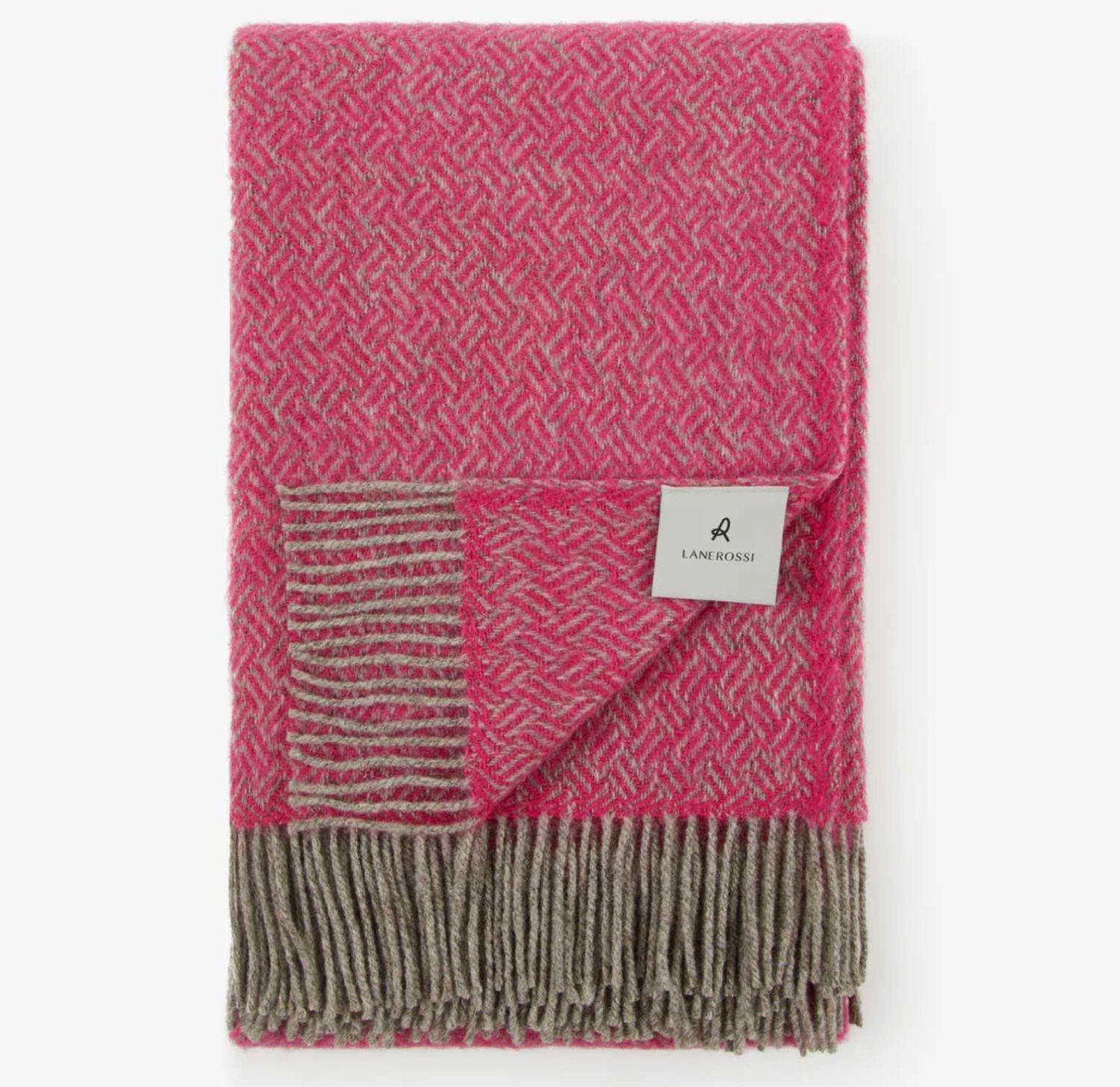 Lanerossi Mata Mata plaid in Pure Wool Throw Fuxia