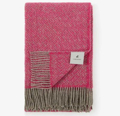 Lanerossi Mata Mata plaid in Pure Wool Throw Fuxia