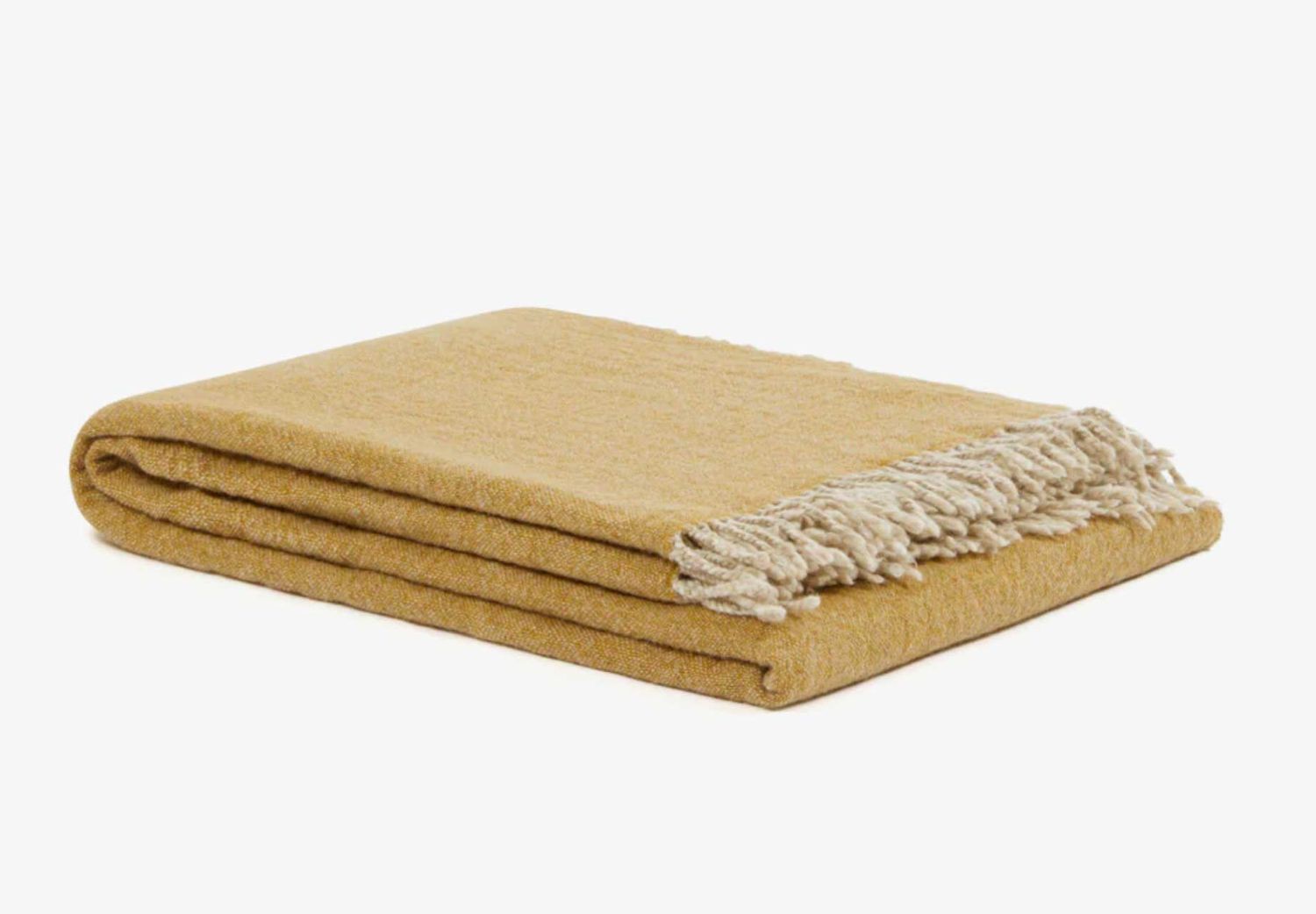 Lanerossi Dioniso Throw in Pure Extra-fine Merino Wool Throw Ocra