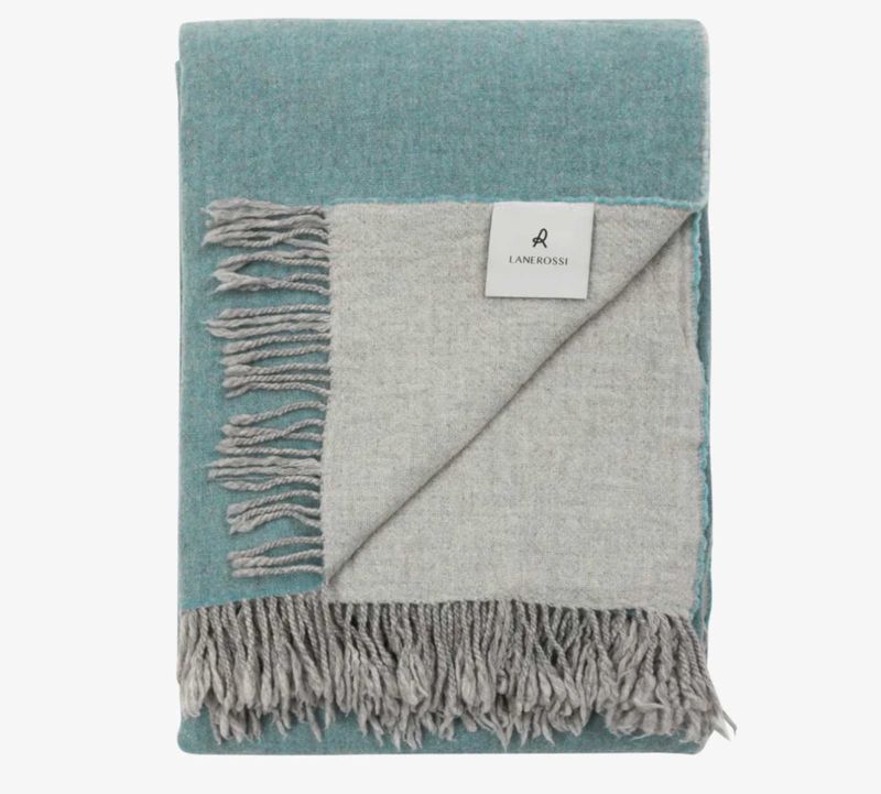 Lanerossi Dioniso Throw in Pure Extra-fine Merino Wool Throw Acqua ...