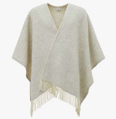 Lanerossi Iseo Spina Poncho in Pure Wool Throw Perla