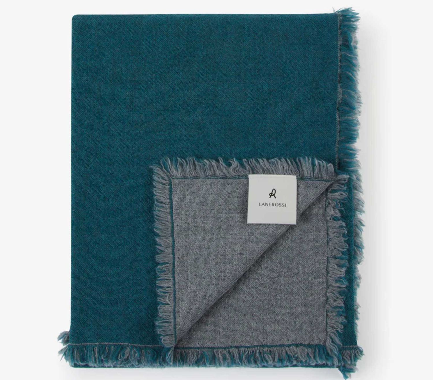 Lanerossi Zebio Throw in Merino Wool Throw Grigio Pavone