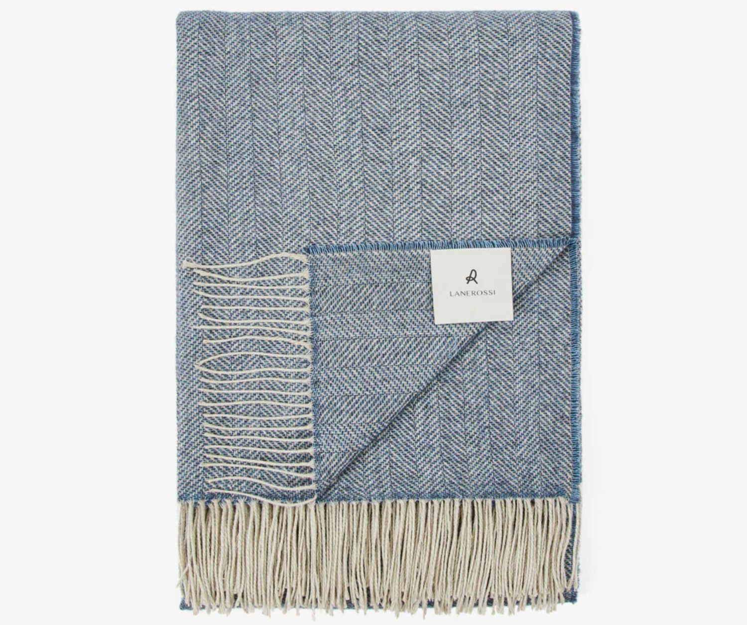 Lanerossi Calais Throw in Hemp and Wool Throw Acqua