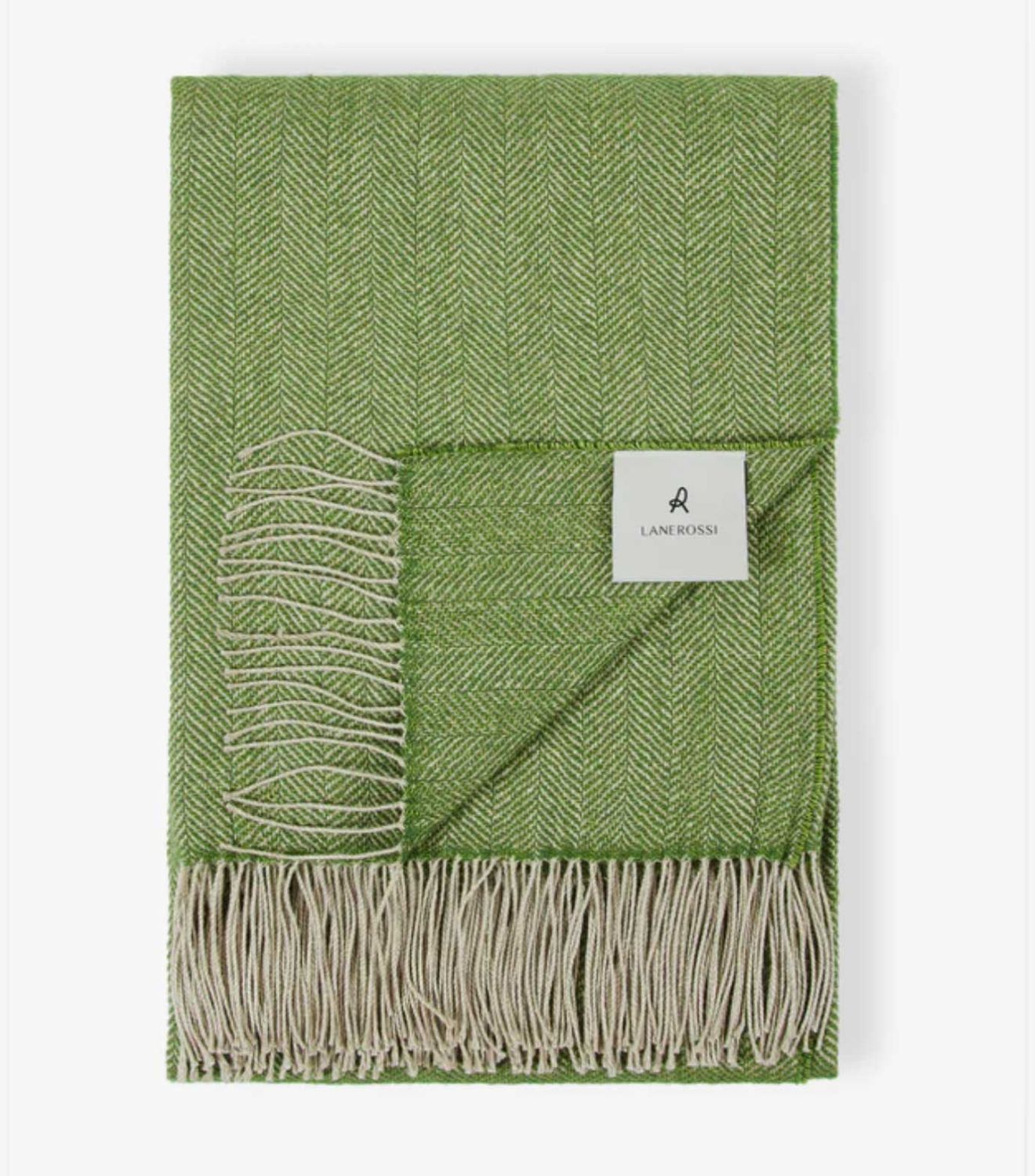 Lanerossi Calais Throw in Hemp and Wool Throw Verde