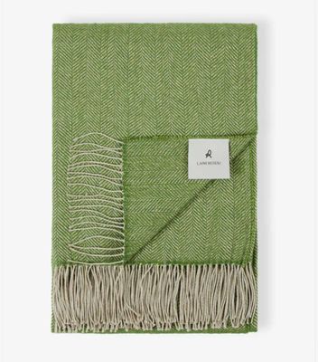 Lanerossi Calais Throw in Hemp and Wool Throw Verde