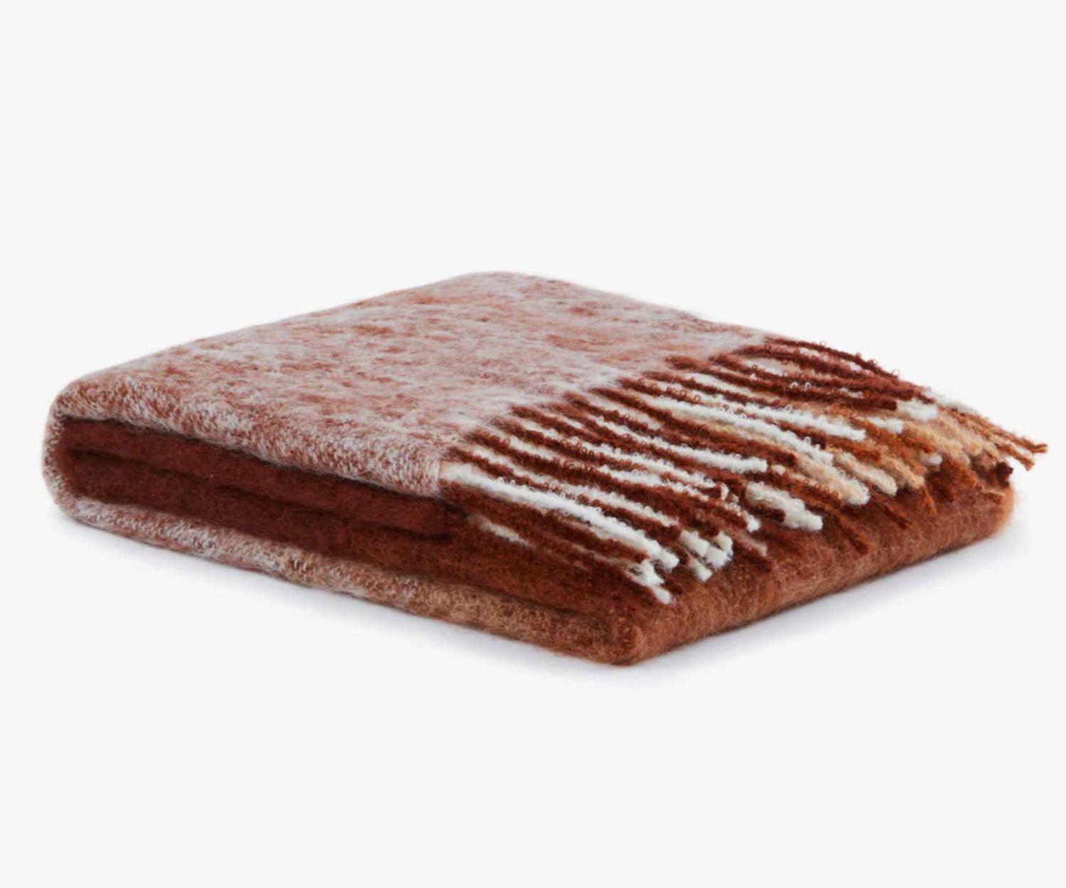 Lanerossi Degrade Check Plaid in Mohair Throw Terra