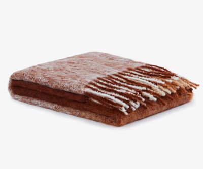 Lanerossi Degrade Check Plaid in Mohair Throw Terra