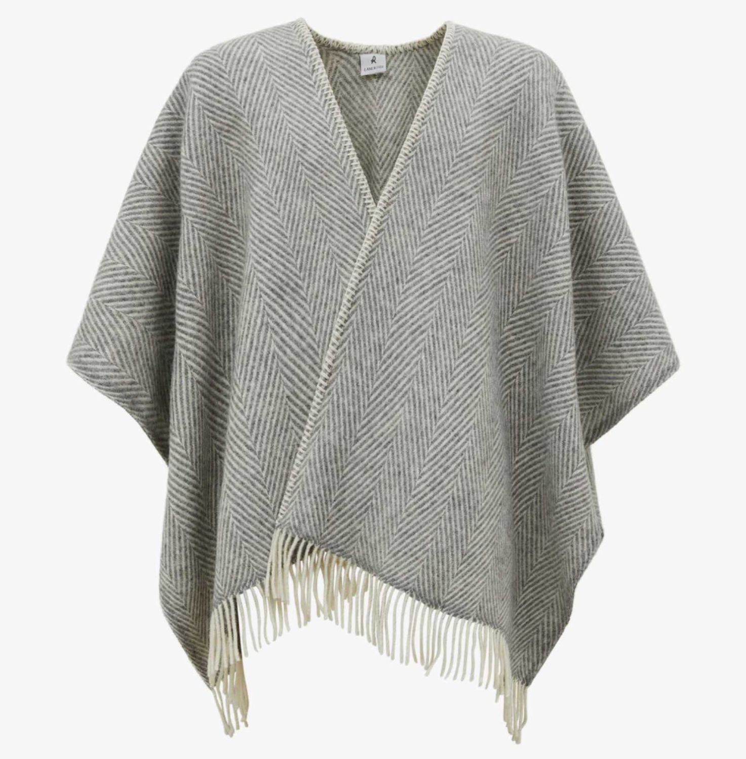 Lanerossi Iseo Spina Poncho in Pure Wool Throw Silver
