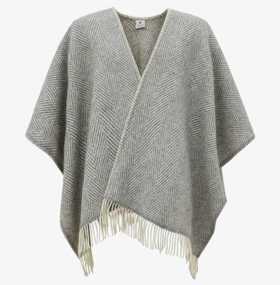 Lanerossi Iseo Spina Poncho in Pure Wool Throw Silver