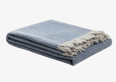 Lanerossi Dioniso Throw in Pure Extra-fine Merino Wool Throw Denim
