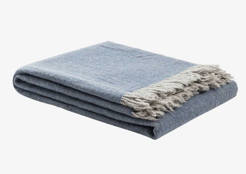 Fine Throws Lanerossi Dioniso Throw in Pure Extra-fine Merino Wool Throw Denim ...