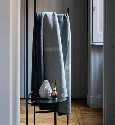 Lanerossi Ascot Plaid in Virgin Wool and Cashmere Throw Grigio