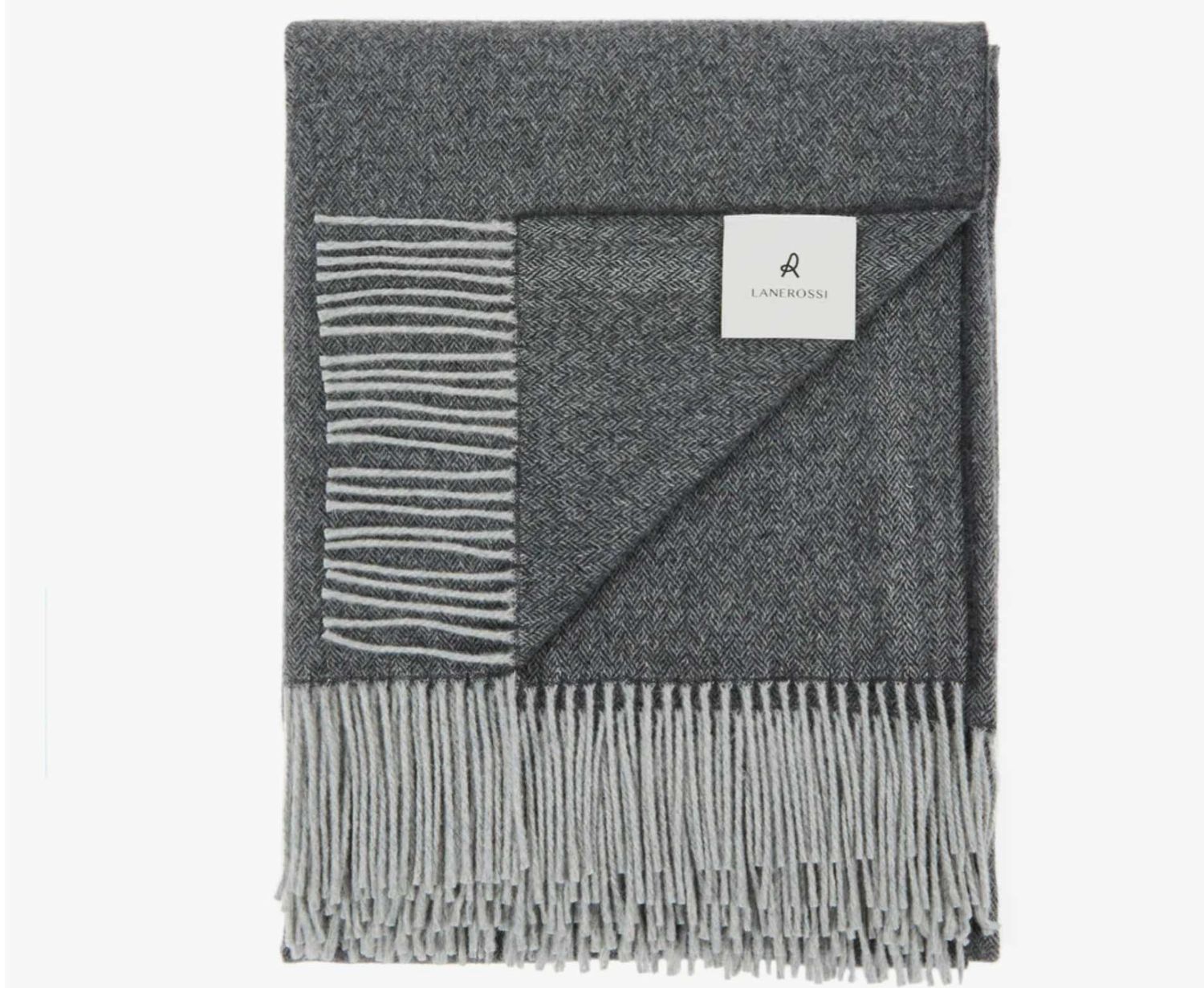 Lanerossi Cassiopea Throw in Extra-fine Merino Wool and Cashmere Throw Grigio