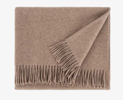 Lanerossi Everest color plaid in puro cashmere Throw Beige Scuro