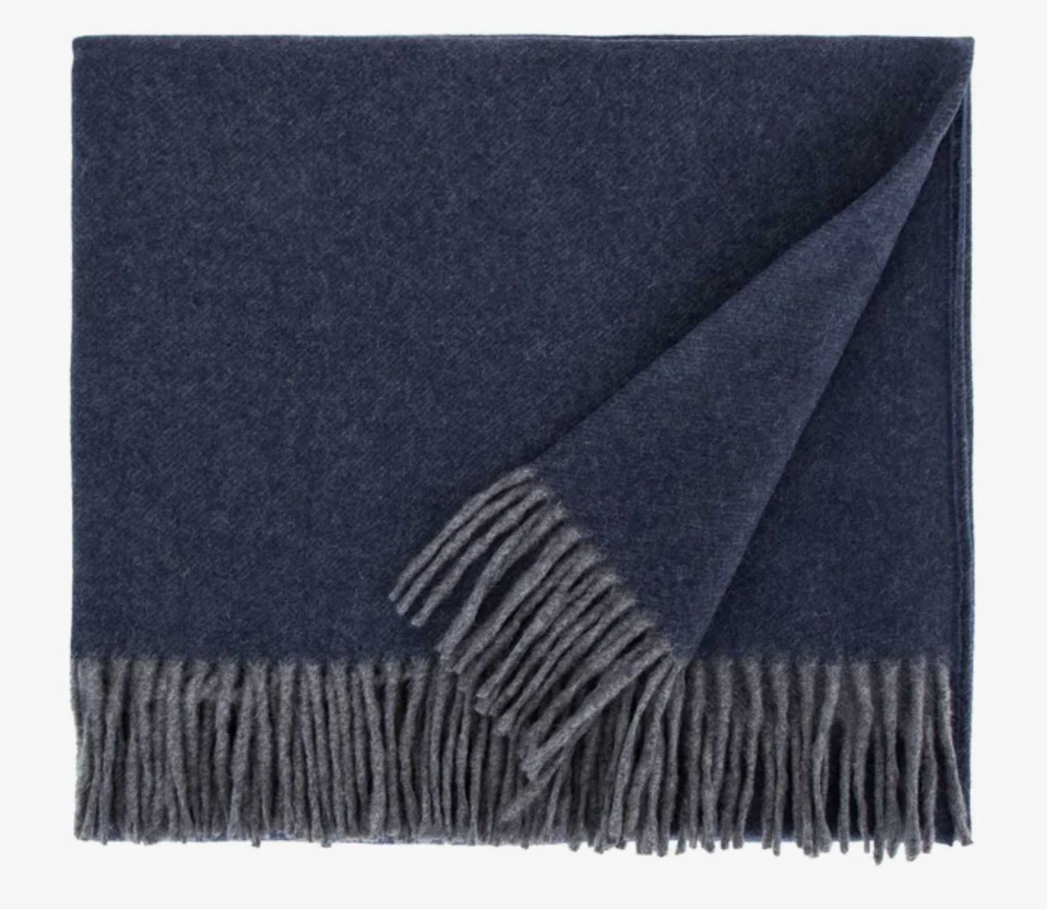 Lanerossi Everest color plaid in puro cashmere Throw Navy