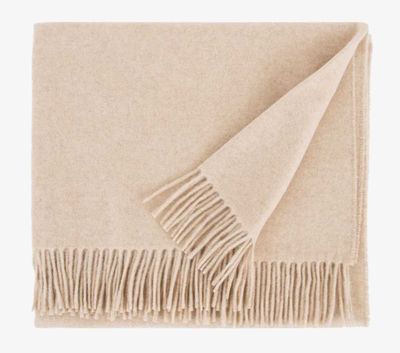 Lanerossi Everest color plaid in puro cashmere Throw Beige Chiaro