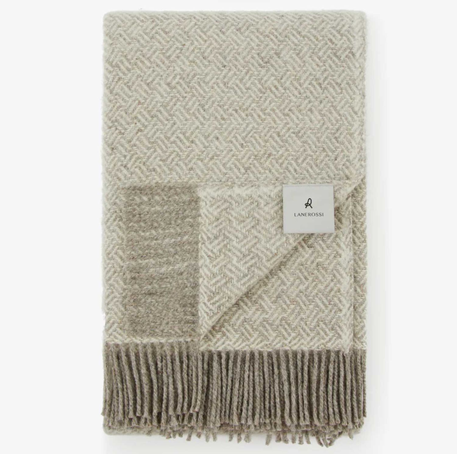 Lanerossi Mata Mata plaid in Pure Wool Throw Ice