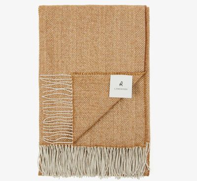 Lanerossi Calais Throw in Hemp and Wool Throw Terra
