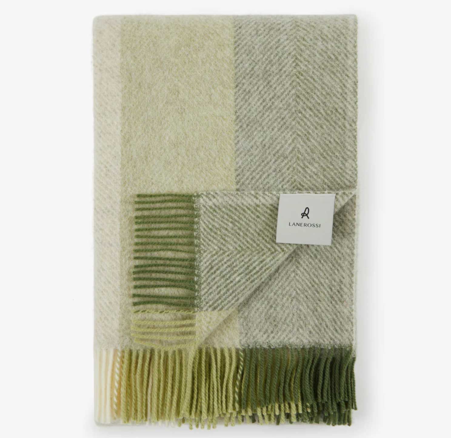 Lanerossi Opua plaid in Pure Wool Throw Green