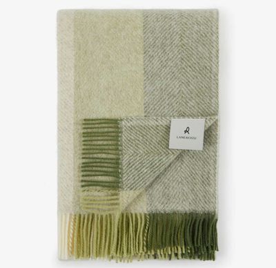 Lanerossi Opua plaid in Pure Wool Throw Green
