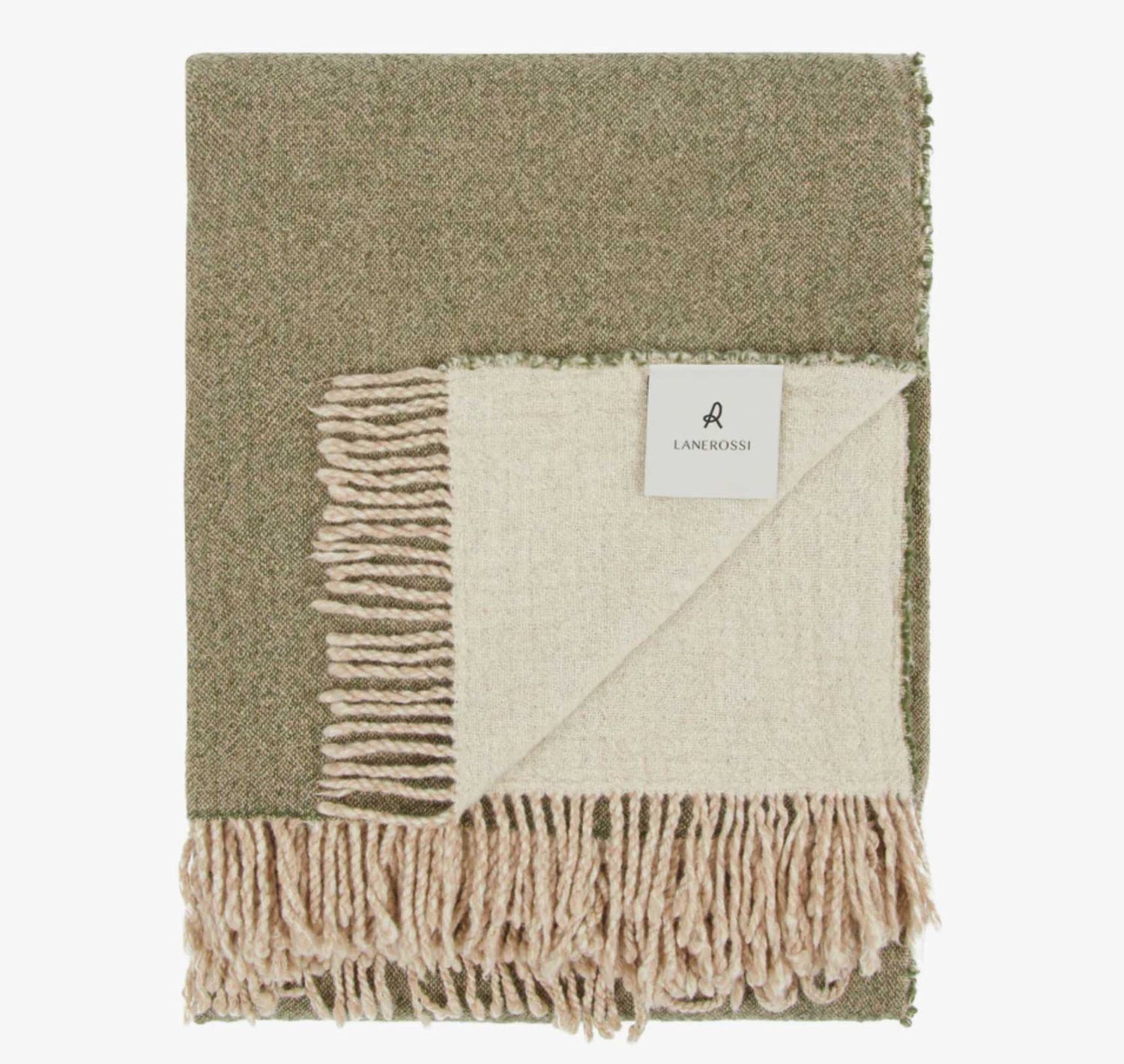 Lanerossi Dioniso Throw in Pure Extra-fine Merino Wool Throw Verde